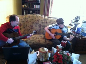 A free guitar lesson. A small act of kindness from uncle to nephew.